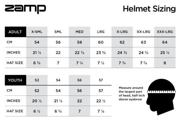 How To Select The Correct Helmet Size - Zamp Helmets