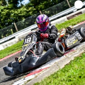 purple karting helmet racing helmet