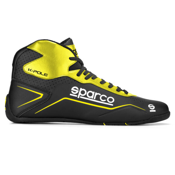 Sparco K-Pole Kart Boots in Black/Fluro Yellow colourway