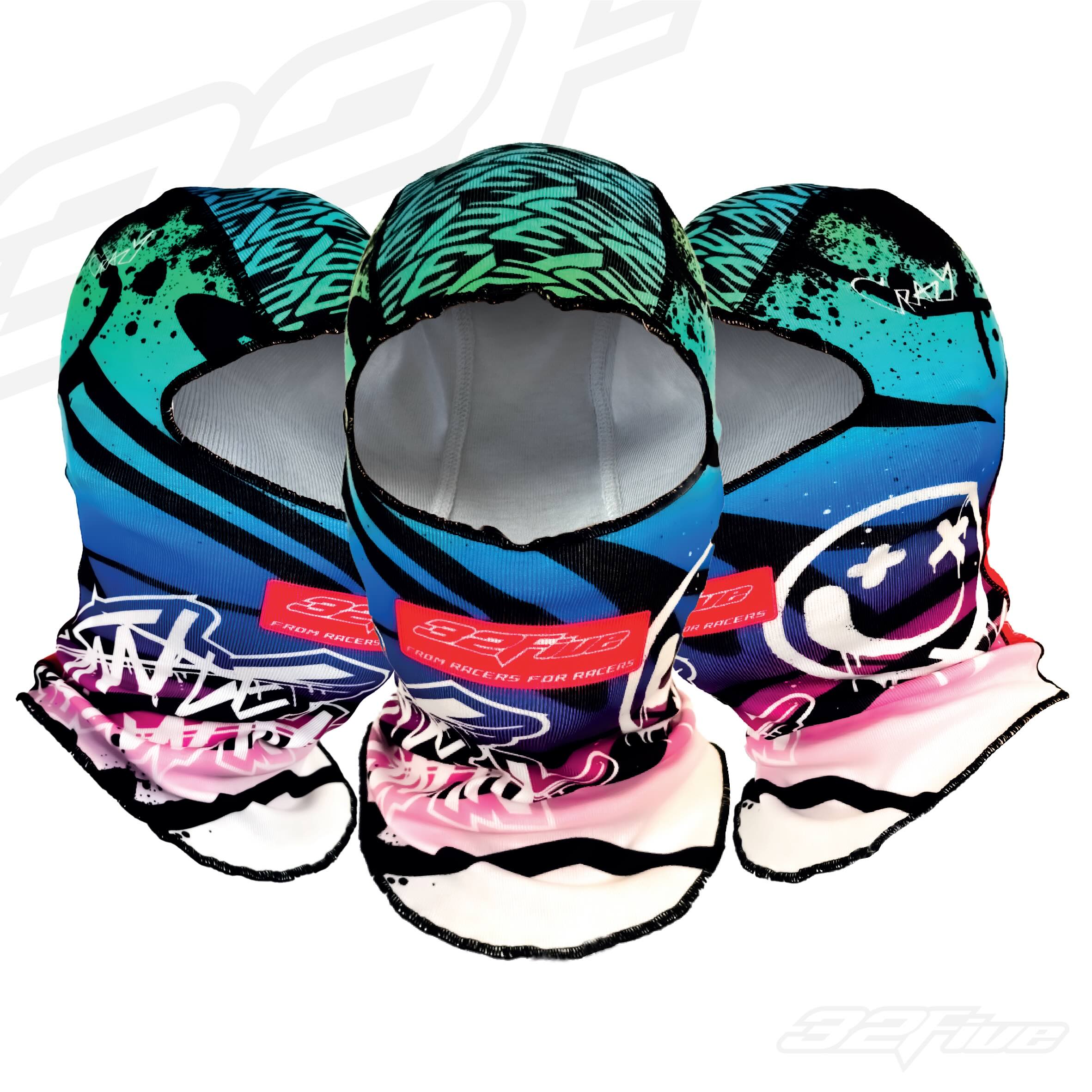 Balaclava SMILE TO WIN - Blue / Fluo Pink